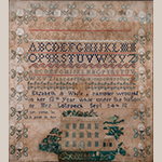 Fig. 40. Sampler by Elizabeth Ann White, 1848, Hopkinsville, Christian Co., KY. Silk thread on linen; HOA: 19-1/8”, WOA: 17-1/2”. Customs House Museum & Cultural Center, Clarksville, TN, Acc. 2020-063.