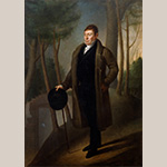 Fig. 1 Marquis de Lafayette by Matthew Harris Jouett (1788–1827); Lexington, Kentucky; 1825. Oil on canvas; HOA 119 1/2”; WOA 87 1/2”. Courtesy of the Kentucky Historical Society, 1909.4. The Kentucky State Legislature commissioned painter Matthew Harris Jouett to paint a portrait of Lafayette. Jouett copied the portrait of Lafayette by Ary Scheffer in the U.S. Capitol and finished details of the portrait when Lafayette visited Kentucky in 1825. Lafayette sat for Jouett on 17 May 2025.