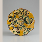 Fig. 16: Queensware dish fragment, attributed to Rudolph Christ, 1786–1789, Bethabara, NC. Lead-glazed earthenware; DIA: 9-1/4”. Recovered at Rudolph Christ’s Bethabara pottery site. Collection of Historic Bethabara Park. Photograph by Gavin Ashworth.