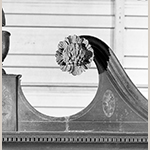 Fig. 17: Detail of carved rosettes on the library bookcase illustrated in Fig. 16.