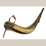 Fig. 21: Powder horn made by Jacob Young for William Whitley, 1795–1800, Sumner Co., TN. Collection of the William Whitley House State Historic Site, Stanford, KY.