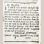 Fig. 28: Thomas Simpson advertisement, 26 July 1790, Kentucky Gazette (Fayette County, KY).