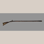 Fig. 29: Rifle made by Thomas Simpson for Gasper Mansker, 1791, Sumner Co., TN. Maple, iron, steel, brass, and silver. Hankla Collection; on loan to MESDA, Acc. 5885.4.