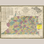 Fig. 6: “Map of Virginia and Maryland, constructed from the latest authorities” by James Hamilton Young, published by Samuel Augustus Mitchell (1792–1868), Philadelphia, 1832. Ink on paper; HOA: 17”, WOA: 22-1/2”. Collection of the Library of Congress, Geography and Map Division, G3880 1832 .M5, Washington, DC.