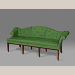 Fig. 3: Sofa, 1790-1805, Winchester, VA. Walnut with yellow pine and maple; HOA: 37”, WOA: 89”, DOA (seat): 27-1/2”. Colonial Williamsburg Foundation Acc. 1994-178, Museum Purchase.