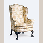 Fig. 4: Easy chair, 1760-1779, Charleston, SC. Mahogany with cypress and tulip poplar; HOA: 48-1/2”, WOA: 36-1/2”, DOA: 33”. Winterthur Museum, Garden & Library Acc. 1960.1058, Gift of Henry Francis du Pont.