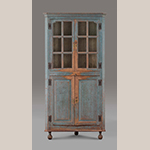 Fig. 5: Corner cupboard, 1735-1745, Tidewater VA. Yellow pine, with tulip poplar and walnut; HOA: 76-1/2”, WOA: 36”, DOA: 19-1/2”. Colonial Williamsburg Foundation Acc. 1930-379, Museum Purchase.