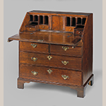 Fig. 15: Desk by William Carwithen, 1730-1740, Charleston, SC. Walnut with cypress; HOA: 37-5/8; WOA: 35”, DOA: 19-5/8”. MESDA Acc. 4182.