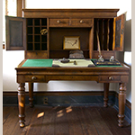 Fig. 27: Secretary desk attributed possibly to William Thompson, ca. 1840, Raleigh, NC. Walnut with walnut veneer; HOA: 61-1/2”, WOA 60”, DOA: 33”. Collection of Preservation Greensboro, Acc. 1981.127.001; Gift of Mr. Simmons Jones; Photograph by the author.