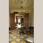 Fig. 15: Blandwood interior, view from the window bay of the west parlor through to the opposite window bay of the east parlor. Courtesy of Preservation Greensboro; Photograph by Scott Crowder.