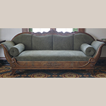 Fig. 16: Sofa, ca. 1845, attributed to New York, NY. Mahogany and mahogany veneer; HOA: 41”, WOA: 91”, DOA: 26-1/2”. Collection of Preservation Greensboro, Acc. 1978.013.001; Gift of Mrs. James Lathrop Morehead; Photograph by the author.