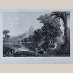 Fig. 28: “The Voyage of Life __ Youth” engraved by James Smillie (1807–1885) after Thomas Cole (1801–1848), ca. 1855, printed by H. Peters. Ink on paper; HOA: 18-1/2”, WOA: 24-7/16”. Collection of Preservation Greensboro, Acc. 2002.025.001; Photograph by VanderVeen.