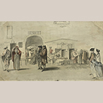 Fig. 3: “Drawn in the High Street at Edinbro, March 1st,1751” by Paul Sandby. Pen and watercolor on paper; HOA: 4-13/16”, WOA: 8-1/4”. Collection of the British Museum, registration number Nn,6,67. © Trustees of the British Museum.