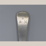 Fig. 17 Detail of the “S/B M” monogram on the tablespoon illustrated in Figure 14. The consistency of the patrons’ monogram across objects from three different makers suggests a single individual managed the Skeltons’ order and arranged for the personalized inscriptions.