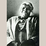 Fig. 26 Photograph of Lessie Young Clay by John Godbey; from the Decatur Daily, Alabama, 9 September 1977. HOA 6 ½”; WOA 3 ½”. Getting Word African American History Department Archive, Family Groups Collection, Evans Family Series, FG Box 1, Folder 9 (Charlottesville, VA: Thomas Jefferson Foundation). Lessie Young Clay played a key role in preserving and passing down the silver story for families descended from people enslaved at Monticello who were taken to Alabama in the 1840s.