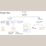 Fig. 9: Porcher Family Tree highlighting plantations with woodwork and wills describing enslaved carpenters.