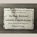 Fig. 4: James Rockwood’s label on the table in Fig. 3.