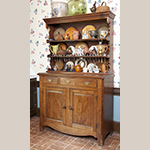 Fig. 9: Kitchen dresser, ca. 1810, Augusta Co., VA. Walnut with yellow pine; HOA: 41-3/4”, WOA: 49-1/2”, DOA: 20-1/2”. Private collection; MESDA Object Database file D-31651.