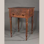 Fig. 12: Sewing table attributed to James Frederick Seagle, 1850–1860, Wythe Co., VA. Cherry with tulip poplar; HOA: 28-3/4”, WOA: 19-1/4”, DOA: 19”. Private collection; MESDA Object Database file D-33397.