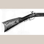 Fig. 14: Longrifle by William Zollman, 1825–1835, Rockbridge Co., VA. Walnut, brass, silver, and iron; LOA: 60-1/4”. Private collection; MESDA Object Database file S-9472.