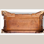 Fig. 7: Detail of signature of Arthur Mann on underside of the base of the chest of drawers illustrated in Fig. 5.