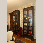 Fig. 14 Bookcases attributed to Thomas S. Doron; Montgomery, AL; ca. 1850. Mahogany, mahogany veneers, yellow pine; left case HOA: 117"; WOA: 35-½"; DOA: 18-½"; right case HOA: 117"; WOA: 40-½"; DOA 17-½". Collection of the First White House of the Confederacy, 237 and 238.