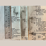 Fig. 18 Rubbings of dovetails from the signed corner cupboard in Burritt’s collection (left), unsigned corner cupboard at Old Alabama Town (center), and bookcases at the White House of the Confederacy (right) collected on data sheets by author.