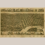 Fig. 23 "Perspective Map of Montgomery, State Capital of Alabama" copyrighted for H.C. Davidson, Montgomery AL, Henry Wellge & Co. (printer); (Milwaukee: Henry Wellege & Co: 1887). HOA: 56 cm; WOA: 92 cm. Courtesy of the Library of Congress Geography and Map Division Washington, D.C. Online: https://www.loc.gov/item/75693077/ (accessed 1 May 2025).