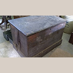 Fig. 25 Antique painted tool chest with rope handles belonging to the author. Photo courtesy of the author. Although this tool chest did not belong to Thomas Doron, it may be similar to the one he owned.