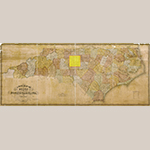 Fig. 4: "A new map of the state of North Carolina," 1833, published by John McRae, Fayetteville, NC; drawn by Robert H.B. Brazier and engraved by H.S. Tanner, E.B. Dawson, and J. Knight, Philadelphia, PA. Ink on paper; HOA: 33-7/8”, WOA: 83”. Collection of the Library of Congress, Geography and Map Division, G3900 1833 .B7, Washington, DC.