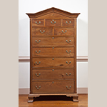 Fig. 38: High chest by John Adams, 1800–1820, Guilford Co., NC. Signed "John Adams." Walnut with yellow pine; dimensions unrecorded. Private Collection; MESDA Object Database file S-17767.