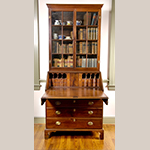 Fig. 46: Desk and bookcase by Henry Macy, 1800–1820, Guilford Co., NC. Descended in the Hockett family of Guilford County. Walnut with tulip poplar; HOA: 95-3/4”, WOA 42”, DOA 22”. Private Collection; MESDA Object Database file D-31850.