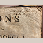 Fig. 2 Detail of James Read’s signature on the title page of the book illustrated in Figure 1. Photograph by the author.