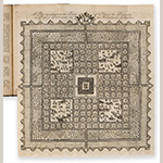 Fig. 5 "A Plan Representing the Form of Settling the Districts, or County Divisions in the Margravate of Azilia" (folding engraved plan) by Sir Robert Mountgomery (Montgomery) from "A discourse concerning the design’d establishment of a new colony to the south of Carolina" (London: 1717). HOA 12 ½”; WOA 12. Photograph courtesy of Bonhams.