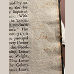 Fig. 6 Detail of marginalia found in Read’s copy of "Reasons." The word silk was written in the margins several times, and key sections relating to the silk trade were underlined. Library of Congress Rare Book and Special Collection, F289.M42. Photograph by the author.