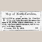 Fig. 13: Advertisement for the Price-Strother map in the 9 February 1810 issue of "The Edenton Gazette."