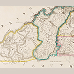 Fig. 21: Detail of the 1826 DeSilver imprint of the Price-Strother map (from the copy of the map presented as Fig. 19) showing topographical details within Haywood County copied from the 1823 Tanner Map (Fig. 23).