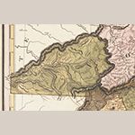 Fig. 22: Detail of the 1823 Tanner Map (from the copy of the map presented as Fig. 23) showing topographical details within Haywood County copied to the 1826 DeSilver imprint of the Price-Strother map.