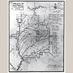 Fig. 1: "Wachovia or DOBBS PARISH, in Rowan County N. Car.," surveyed and drawn by Christian Gottlieb Reuter, 1766, Wachovia Area, NC. Ink on paper. Collection of the Moravian Archives, Southern Province, Winston-Salem, NC, MESDA Object Database file S-603.