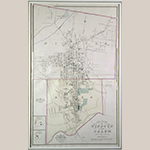 Fig. 14: "Gray's New Map of Winston and Salem" by O. W. Gray and Son, 1882, Philadelphia, PA. Ink on paper. Private collection, MESDA Object Database file S-28759.