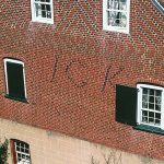 Fig. 23: Detail of Johann Gottlob Krause's initials ("I" is used in place of "J") spelled out in contrasting brick on the south side of the Christoph Vogler House (Fig. 22).