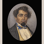 Fig. 32: Self portrait of Elias Alexander Vogler, ca. 1850, Salem, NC. Watercolor on ivory; HOA: 2", WOA: 1-5/8". Collection of Old Salem Museums & Gardens, Acc. 4538.1, Gift of Frank L. Horton.