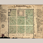 Fig. 35: "Der Upland Gartten" by Christian Gottlieb Reuter, 1759, Bethabara, NC. Ink on paper. Collection of the Moravian Archives, Northern Province, Bethlehem, PA; MESDA Object Database file S-1658.