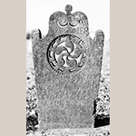Fig. 5: Gravestone of Daniel Waggoner, ca. 1827, Bethany United Church of Christ Graveyard, Midway, Davidson Co., NC. MESDA Object Database file G-132.