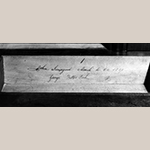 Fig. 64: Signature of John Swisegood on the desk in Fig. 63.