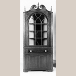 Fig. 80: Corner cupboard attributed to John Swisegood, ca. 1835, Davidson Co., NC. Cherry and maple with tulip poplar and light wood; HOA: 97-1/4", WOA: 36-3/8", DOA: NR. Private collection. MESDA Object Database file S-2895.