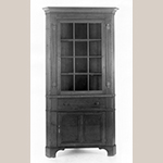Fig.101: Corner cupboard attributed to Jonathan Long, ca. 1830, Davidson Co., NC. Walnut with yellow pine and tulip poplar; HOA: 88", WOA: NR, DOA: NR. Private collection. MESDA Object Database file S-584.