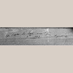 Fig. 114: Signature of Jesse Clodfelter on the chest of drawers in Fig. 112.