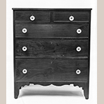 Fig. 116: Chest of drawers attributed to Jesse Clodfleter, 1840, Davidson Co., NC. Walnut with tulip poplar; HOA: 44", WOA: 36-3/8", DOA: 18-1/2". Private collection. MESDA Object Database file S-2899.