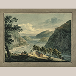Fig. 5: “Junction of the Potomac and Shenandoah Rivers” by William Roberts (1762–1809), ca. 1808. Watercolor, pencil, and ink on paper; HOA: 12”, WOA: 15-1/2”. MESDA Acc. 3424.2; Gift of G. Wilson Douglas, Jr. and Douglas Battery Fund.